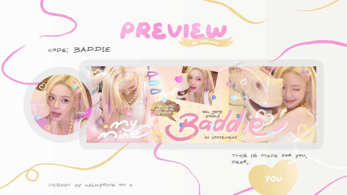 valkyriue's tweet photo. haii! mentemen, kenalan lagi yuk 🐾

vaL ada katalog baru lagi namanya "baddie" 🩹⛓️🩷 yang terinspirasi dari lagu my mine gueh - naykilla :3 super centyl &amp;&amp; bisa buat halu ver. juga! semoga mentemen suka <3

📝 : layout model ufs semua ya! bisa dm aku kalau minat. thank you <3 https://t.co/kTpgJVtHrz