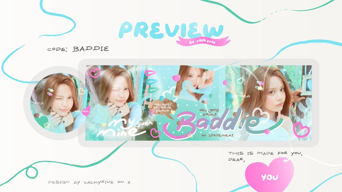 valkyriue's tweet photo. haii! mentemen, kenalan lagi yuk 🐾

vaL ada katalog baru lagi namanya "baddie" 🩹⛓️🩷 yang terinspirasi dari lagu my mine gueh - naykilla :3 super centyl &amp;&amp; bisa buat halu ver. juga! semoga mentemen suka <3

📝 : layout model ufs semua ya! bisa dm aku kalau minat. thank you <3 https://t.co/kTpgJVtHrz