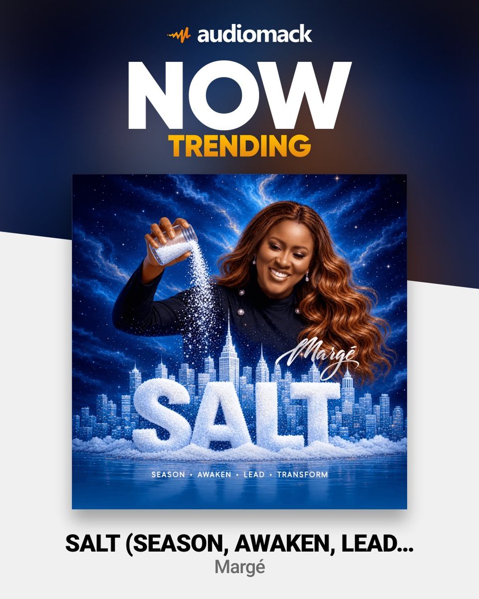 sheismarge_'s tweet photo. 🔥 It’s official — SALT is NOW TRENDING on Audiomack! 🧂✨

What God is doing through this sound? We’re seeing it, we’re hearing it, and we’re grateful! 🙏🏽💛

If you haven’t streamed yet, this is your sign 👇🏽
Tap in, turn it up, and let it bless you! 🎧🔥

https://t.co/SzHNJWtFFw https://t.co/Jl3Qe13YdT