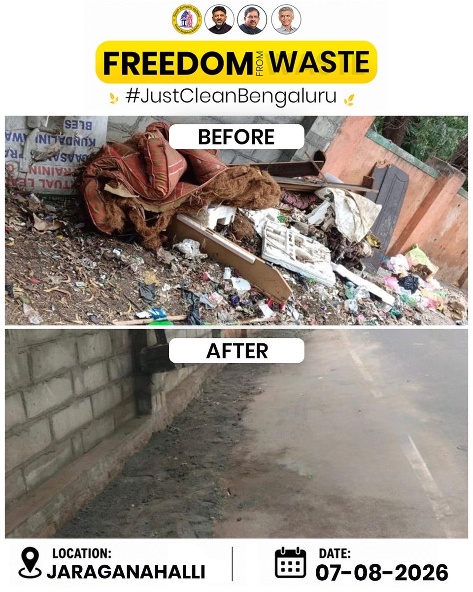 krishnabgowda's tweet photo. Our mission is to build a Better Bengaluru !
Hence, we are working relentlessly to make to make public spaces across Bengaluru cleaner, greener, and more beautiful.
#FreedomFromWaste #JustCleanBengaluru https://t.co/KqFUuZ78tP