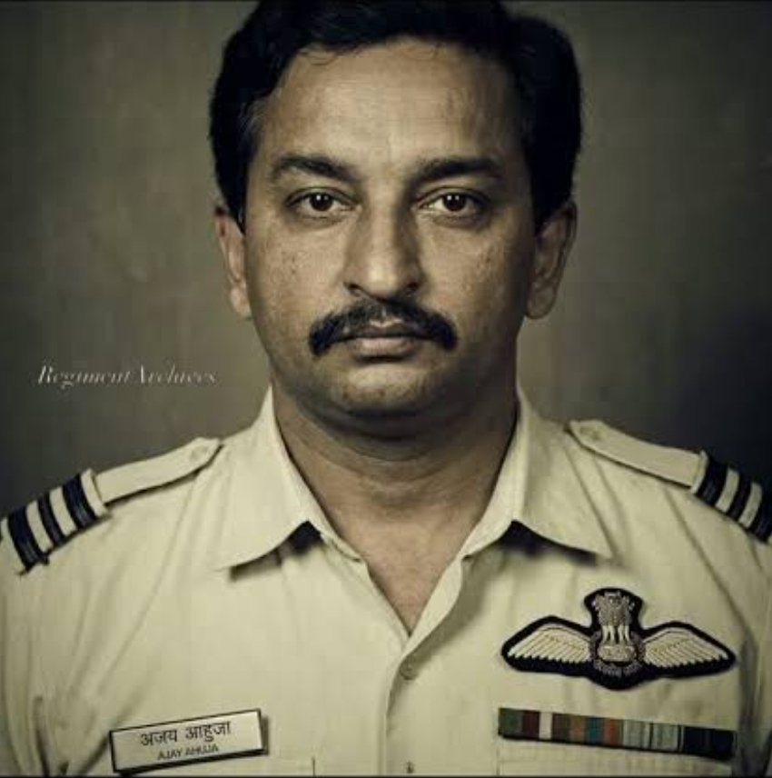 retrdvirat's tweet photo. Squadron Leader Ajay Ahuja sir. 🇮🇳

His MiG-21 was hit by a Pakistani missile, forcing him to eject behind enemy lines.

He landed safely but was captured by Pakistani forces after ejecting over territory under their control. 

Reports stated that after being captured he was shot at point blank range, a brutal act against a pilot who had already ejected and was in enemy custody. 

Yet the enemy could capture his body, not his honour he never betrayed his nation or surrendered the loyalty of an Indian Air Force Officer. 

He returned to his motherland as a Martyr, honoured with the Vir Chakra, posthumously. 🇮🇳