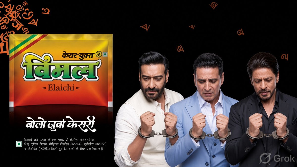 BefittingFacts's tweet photo. Big statement by IAS Tukaram Mundhe:

Actors endorsing misleading advertisements for gutkha products could face action under the law, including arrest.

Mundhe said there are laws against misleading advertisements, including cases where gutkha is sold under the guise of products like elaichi.

Big Bollywood actors such as Ajay Devgn, Shah Rukh Khan, Akshay Kumar and Tiger Shroff could also face action if their advertisements fall under the law.