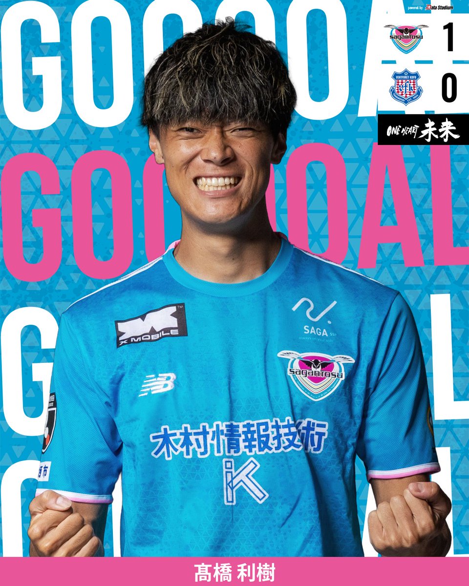 saganofficial17's tweet photo. GOOOOAL!!!⚽

#サガン鳥栖 1-0 ヴァンフォーレ甲府
前半42分
得点者：#髙橋利樹

#ONEHEART未来
#Jリーグ https://t.co/QhOc9XeGwY