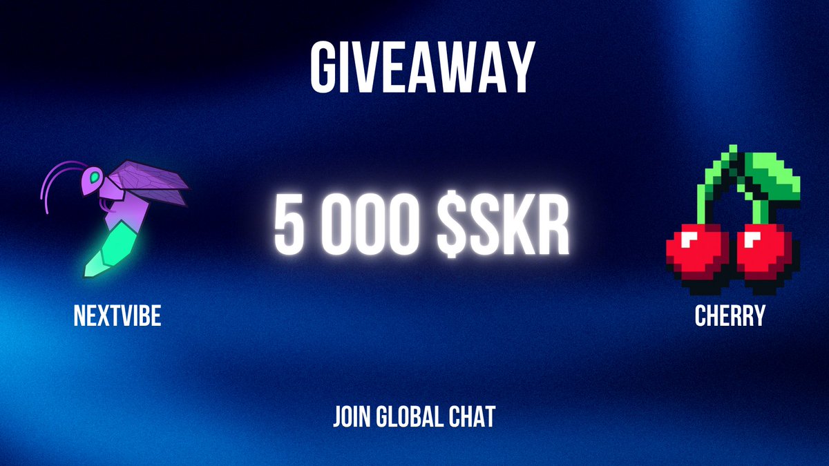 NextVibeWeb3's tweet photo. 🚨 NEXTVIBE x CHERRY 🚨

The Global Chat is officially LIVE! To celebrate our integration with @cherrydotfun, we are dropping a 5,000 $SKR Reward Pool! 🍒✨
Want a piece of the pie? You have until August 22 to claim your spot.
Read below to find out how 👇🧵 https://t.co/dKj07W5vSz