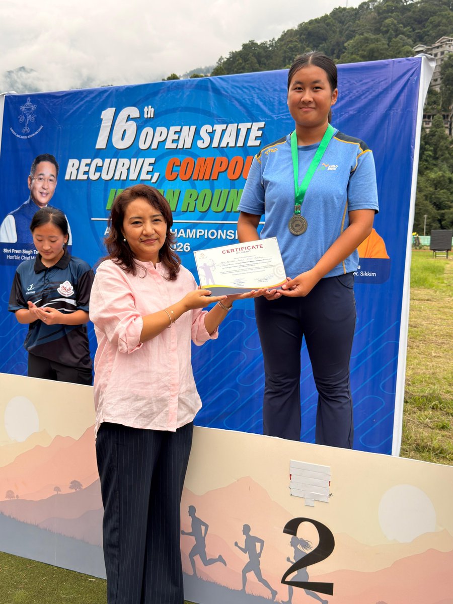kiscesikkim's tweet photo. 16th Open State Recurve, Compound and Indian Round Archery Championship 2026 was held at Khelgaon Reshithang on 8th August 2026.

Seven KISCE archers participated in the championship and delivered an outstanding performance, bringing home a total of five medals. https://t.co/BSvlar9VkF