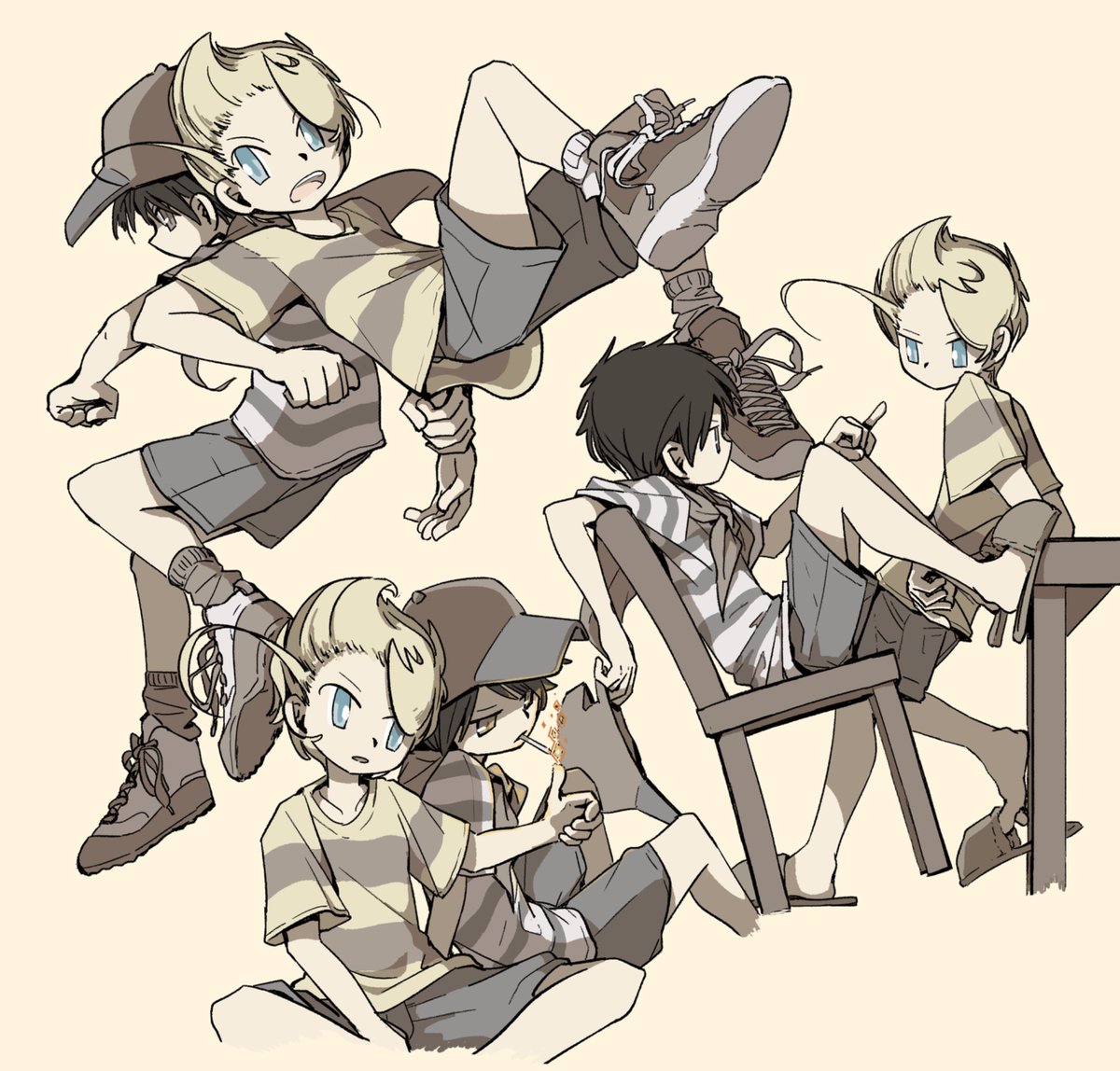 eh_polar_bear's tweet photo. My brain exists in an alternate timeline where Ninten is in Smash Bros and there's a thriving scene where more artists draw these two together. https://t.co/LGPwUCumWw