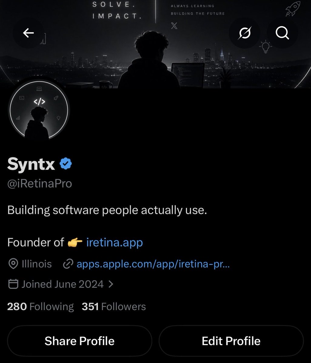 iRetinaPro's tweet photo. Started with 0.

Today, we're 350+
Strong.

Every follow represents a real person who chose to stay. I don't Take that for granted.

Thank you all. More good things are coming. 🤍 https://t.co/wrqetnlqWh