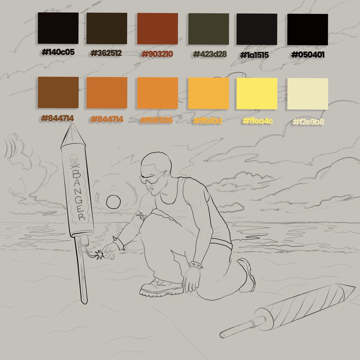 Qivaszn's tweet photo. Color palette of the Banger Boy Album Art.☀️ https://t.co/L2giuQyW6z