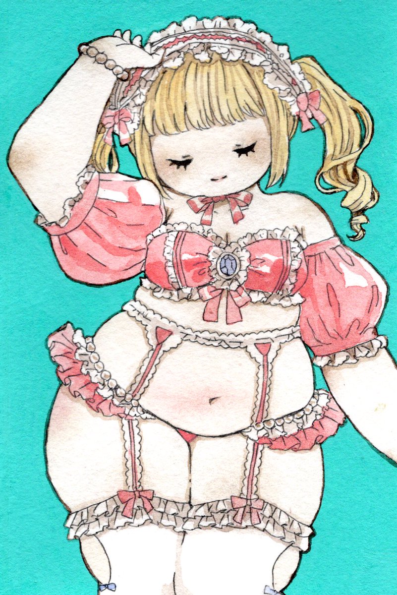 ginirohagiwara's tweet photo. 今日は #デブの日 らしい。
デブって表現あんまり好きじゃないから
私の描く太った女の子はもちもちちゃんって呼んでます。 https://t.co/RpMPA2xJRc