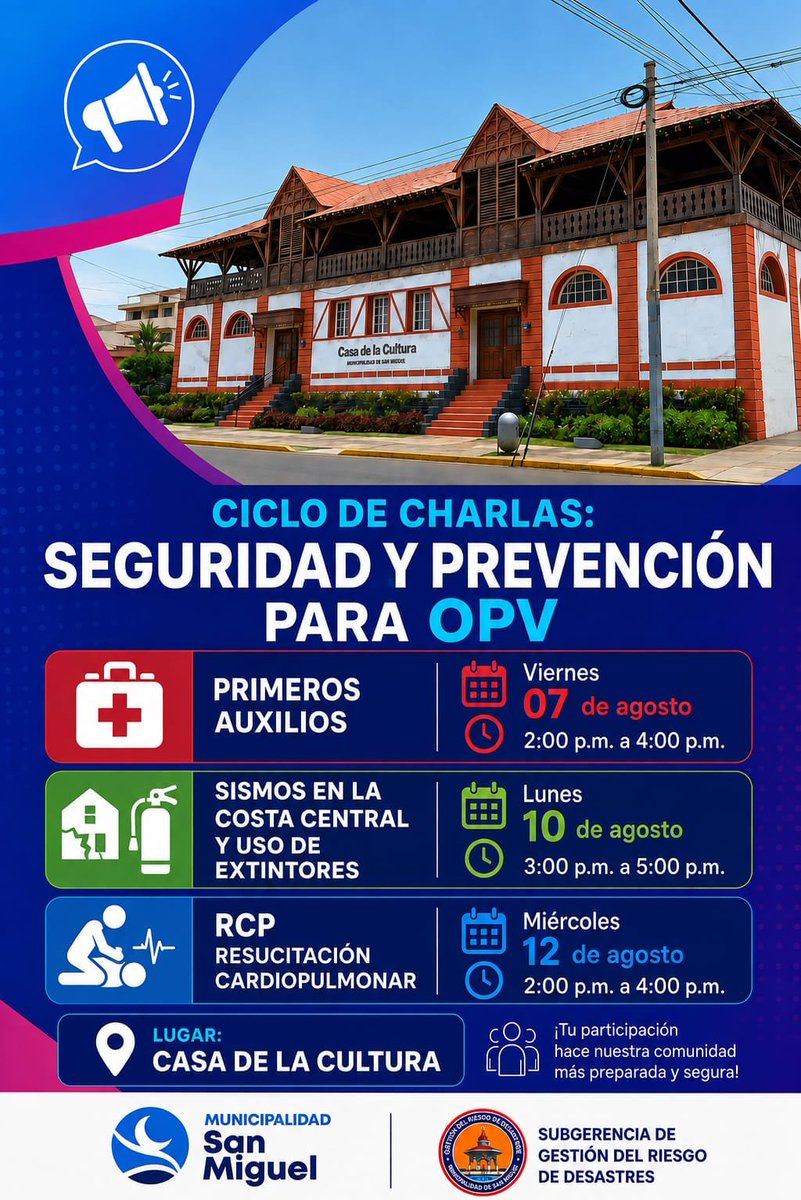 GesRiesDes's tweet photo. Se da inicio al ciclo de charlas de seguridad y prevención para el personal de la oficina de participación vecinal de la @MuniSanMiguelPE https://t.co/z41mdX5i66