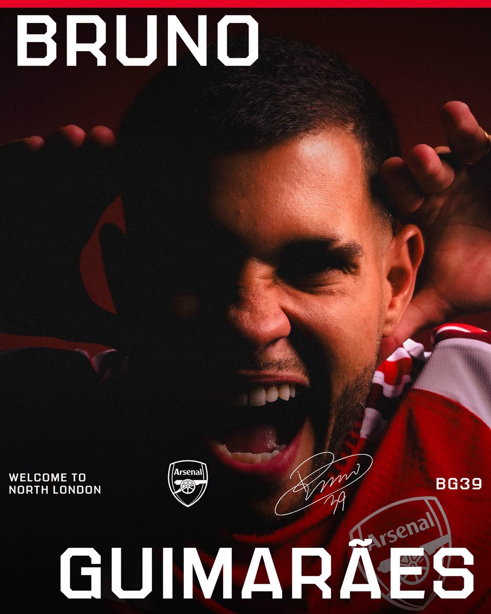 Buchi_Laba's tweet photo. Bruno Guimaraes: 'I'm ready to be your warrior'

“I'm very excited,” he said. “I’m at the point of my life where I need a challenge like this. I want to win trophies, I want to make history and I think I'm in the right place to do it. I'm so excited to start.”

When asked what he can bring to our midfield unit, Bruno said: “I can pass the ball, run a lot and play like a warrior, I'll never give up. I will try to help the team, [I’m] good with the ball, composed, very calm, and sometimes I can score some goals and hope to make everyone very, very happy here.” 

When delivering his message to supporters, Bruno vowed to never give up and is keen to create everlasting memories with us. 
“The message for me is thank you for everything you have done. All the messages you gave me, I'm so excited to join you. I will give you my best, I promise. Like I said, I'm your warrior, I'll never give up. Hopefully we can create many, many good memories together.”
