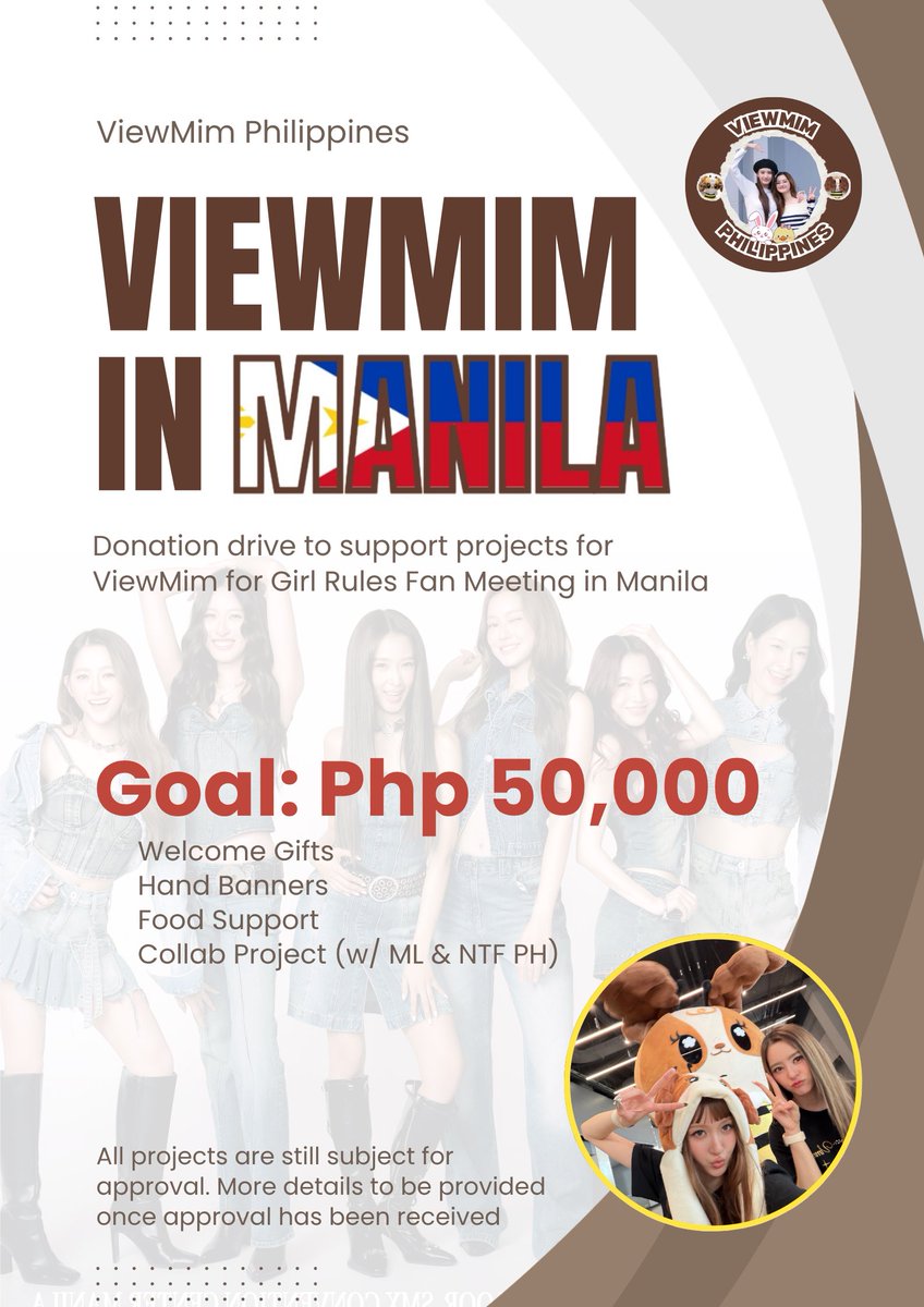 ph_viewmim's tweet photo. #GirlRulesFMinManila
#ViewMimInManila #ViewMim
Mabuhay Vimmys! ViewMim is coming to Manila and we humbly request for your support 🤎🤍
Donations are open until Sep 30, 2026. Progress updates will be provided every Saturday.
More details: https://t.co/uIXcSL9jwQ
Thank you in advance for your support. 🙏