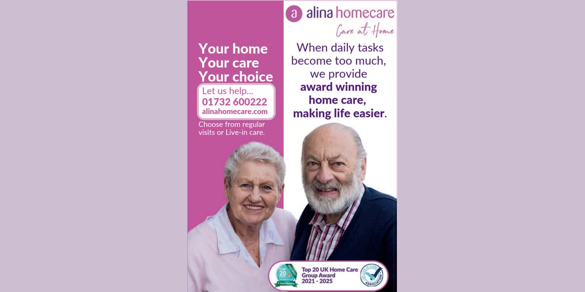 LangtonLife's tweet photo. AWARD-WINNING CARE AT HOME: When daily tasks become too much, Alina Homecare can provide you with award-winning care at home, making life easier. 
Your care
Your home
Your choice
Regular visits or live-in care.
Call them on 01732 600222 &amp; let them help.

#tunbridgewells https://t.co/uuoHodBbks