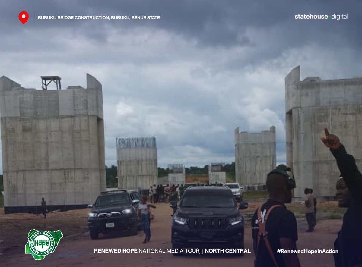 NGRPresident's tweet photo. For communities that have endured years of difficult and hazardous river crossings, the Buruku–Logo Bridge addresses longstanding transportation challenges and greater economic opportunity.

Residents welcomed the Federal Government's intervention, expressing confidence that the completed bridge will reduce boat accidents, facilitate commerce and create further employment opportunities for local youths. 

Already, more than 50 members of the host community are engaged on the project, underscoring its immediate impact beyond the construction site.

@NigeriaGov | @benuestategovt 

📍Renewed Hope National Media Tour | North Central | Benue State | Buruku-Logo bridge

#RenewedHopeAgenda #PresidentTinubu #StateHouseDigital #RenewedHopeInAction #RenewedHopeMediaTour