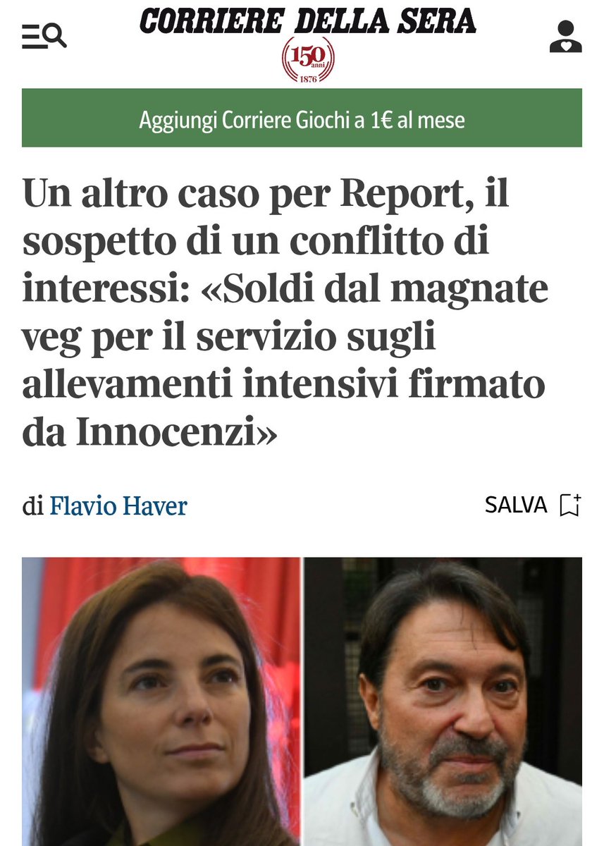 a____capo's tweet photo. #Corriere rilancia la non-notizia de Il Giornale (di proprietà di Angelucci, Lega) contro #Report. Nel titolo non c'è la replica della Innocenzi, e solo chi paga può leggere nell'articolo che "il sospetto" è fuffa. Ma intanto infangano #Ranucci e colleghi.
Giornalismo del Potere. https://t.co/ger9V6y16t