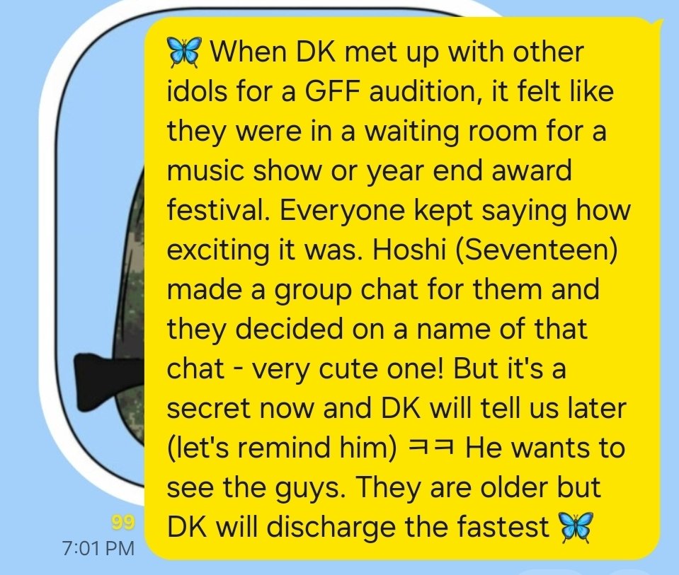 dropthesub's tweet photo. iKON Donghyuk team for Ground Forces аrmу festival:

SEVENTEEN - Hoshi x Woozi
Kang Daniel
Baekho
MonstaX - I.M

They are all very excited to collaborate. Donghyuk joked it felt like a waiting room for a music or award show. They made a group chat with a cute team name 😁 https://t.co/ENGWVBqXRt