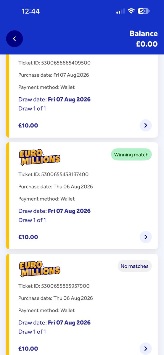 chatty_nat's tweet photo. @TNLUK 4. It’s now added 7900 but still no sign of 8700! I’ve no confidence in the app whatsoever. Why are tickets appearing and disappearing. Last night my Thunderball ticket went missing but it’s back this morning. Looks like something dodgy is going on! https://t.co/I4MVJyqy2U