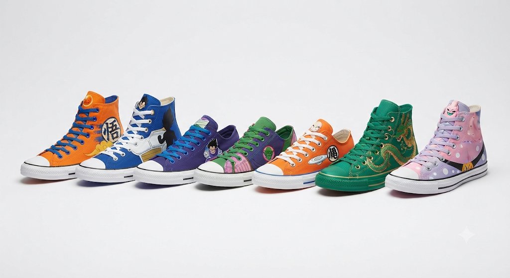 12a29K29330's tweet photo. Dragon Ball Z x Converse – Coming August 11

7 sneaker designs. Goku, Vegeta, Frieza, Cell, Majin Buu, Shenron... and the Fusion Pose.

Dragon Ball Z x Converse drops globally August 11.

#DragonBallZ #DBZ #Converse #AnimeFashion #Sneakers #Anime #JapaneseAnime #AnimeNews #Goku https://t.co/mFu6vCIfc8