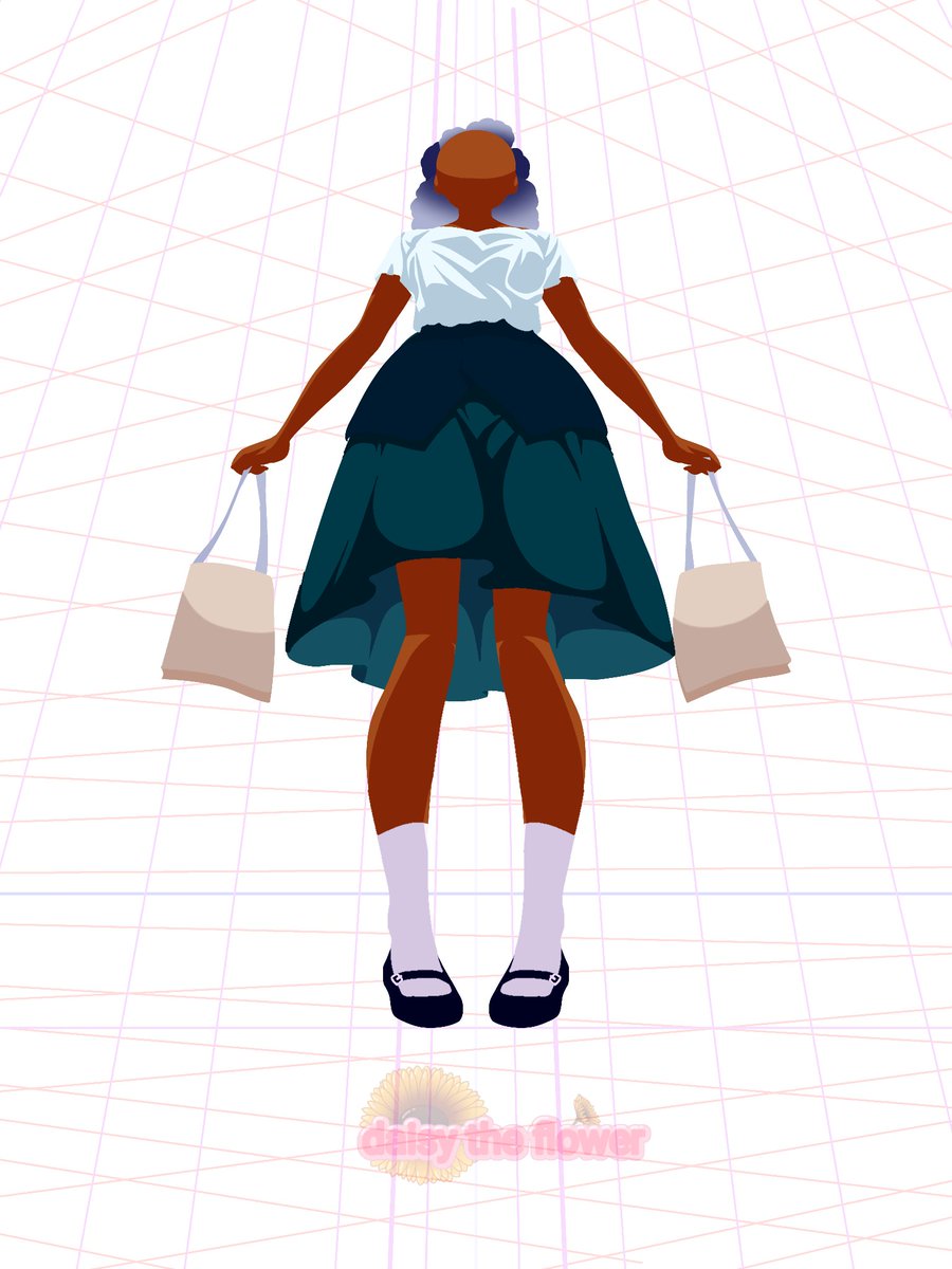 Daisytheflowo's tweet photo. Turns out i had placed the shadows on the wrong side of the skirt 😅

Here's the before and after 😊✨️

#WIP #OCart #artmoots https://t.co/FaTC0eNLnN