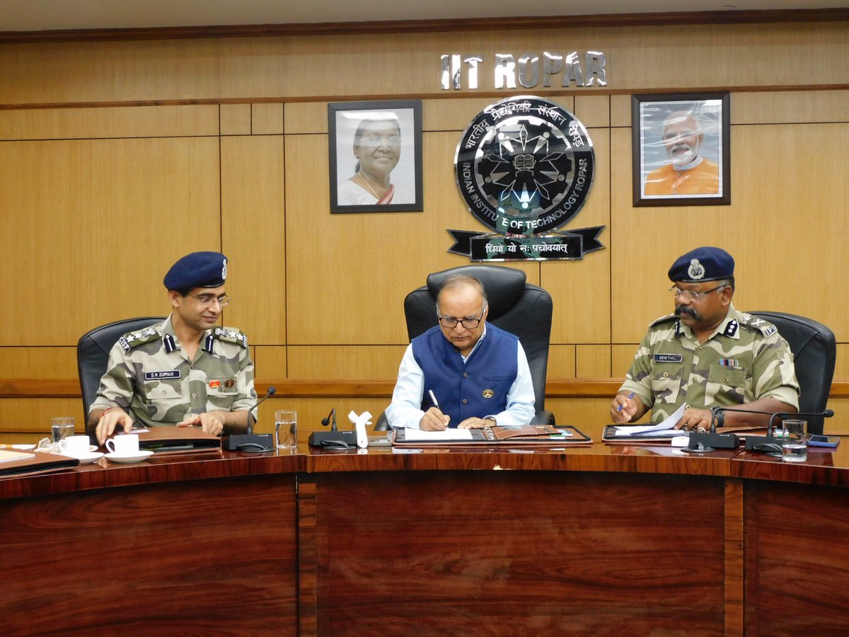 CISFAirport's tweet photo. Strengthening Cyber Security Capabilities

CISF Airport Sector and IIT Ropar SCALE Foundation signed a Memorandum of Understanding (MoU) to facilitate specialised Cyber Security Training for CISF personnel.

The MoU was signed by Prof. Rajeev Ahuja, Director, IIT Ropar and Shri Senthil Avoodai Krishna Raj S., IPS, IG/APS-I, CISF, in the presence of senior officials from IIT Ropar, including Dr. Sarang Gumfekar, Coordinator & Director, SCALE Foundation; Dr. Shashi Sekhar Jha, Dean & Head, Centre for Drone & Autonomous Systems; Shri Santosh Kumar Suman, Sr. Comdt./CASO ASG Chandigarh, distinguished faculty members and CISF officers.

The interaction explored collaboration in AI/ML, Drone & Counter-Drone Technologies and Graduate & Postgraduate programmes marking a significant step towards strengthening CISF’s cyber security preparedness, technical expertise and technological capabilities.

#CISF #CyberSecurity #AI #MachineLearning #Technology  #NationalSecurity #iitheory 

@HMOIndia
@MoCA_GoI
@GoI_MeitY
@CISFHQrs
@iitrpr
@PIB_India
@DDNewslive