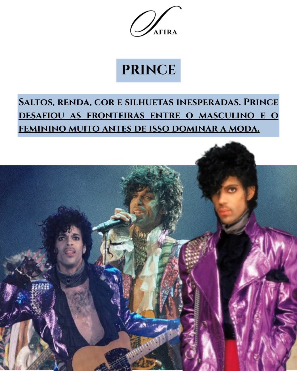 RevistaSafira's tweet photo. Antes de serem tendências, foram revoluções.

David Bowie, Stevie Nicks, Prince, Debbie Harry, Freddie Mercury e Joan Jett não fizeram história apenas através da música.

Lê o artigo completo em https://t.co/XdZBb4ZP18

#moda #rock #freddiemercury #davidbowie #prince https://t.co/Pqn6C7YtDY