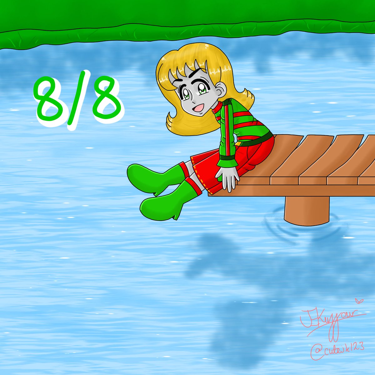 CuteJK6's tweet photo. 8/8 Duck by the lake 💚 #ttte #ttteduck #myart https://t.co/3bHCEDLAxd