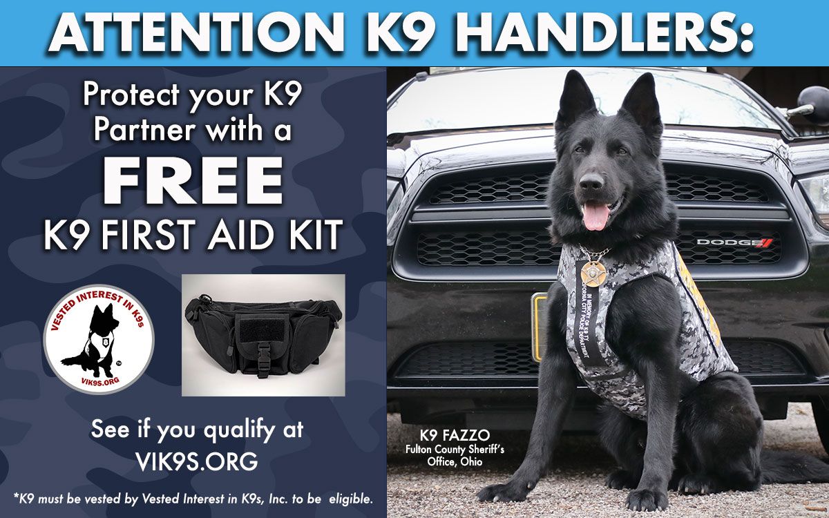 VIK9s's tweet photo. A K9 First Aid Medical Kit is a necessity for any K9 unit. If your K9 has received a vest from us, you may be eligible for a FREE first aid kit for your K9 partner.
Head over to our website to apply:
https://t.co/3JQ6szwbM1
#k9firstaid #protectingk9s #vik9s #vestedinterestink9s https://t.co/BXqzi5GRJo