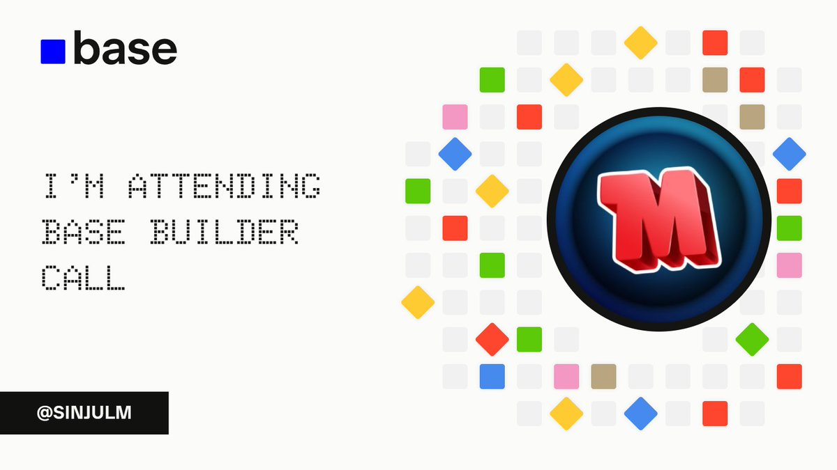 SinjulM's tweet photo. I’m attending the @base Builder Call.

Create your card: https://t.co/K2AWVfuoPh

https://t.co/gCF2HE1CVL https://t.co/CN0e5r0lV2