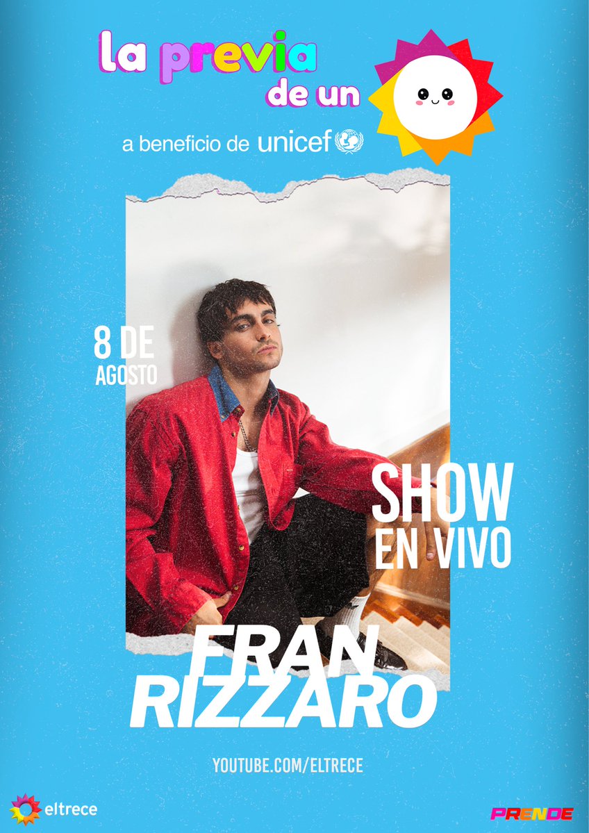 eltreceoficial's tweet photo. ☀️ ¡MIRÁ QUIÉNES SE PRENDEN A LA PREVIA DE UN SOL!🙌🏼

Este sábado nos encontramos desde las 14:00 en el canal de YouTube de @eltreceoficial para vivir la Previa de Un Sol para los Chicos 💛

🎤 Grandes invitados, música, charlas y muchas sorpresas para empezar a celebrar los 35 años de Un Sol para los Chicos junto a @UNICEFargentina 

Link al vivo: https://t.co/wHyYfwPkMT