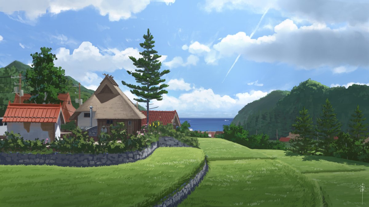 tatenosettan662's tweet photo. 歴代？の夏の農村の絵。
2019→2020→2021→2024 https://t.co/8oqoZNVJh0