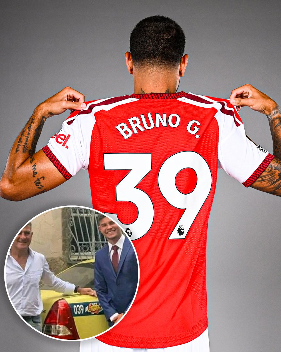 footballontnt's tweet photo. Bruno Guimarães will continue wearing No.39 at Arsenal ❤️

The number comes from his dad's taxi, 039, which helped support Bruno and his family during his upbringing. https://t.co/OeOld5yEqx