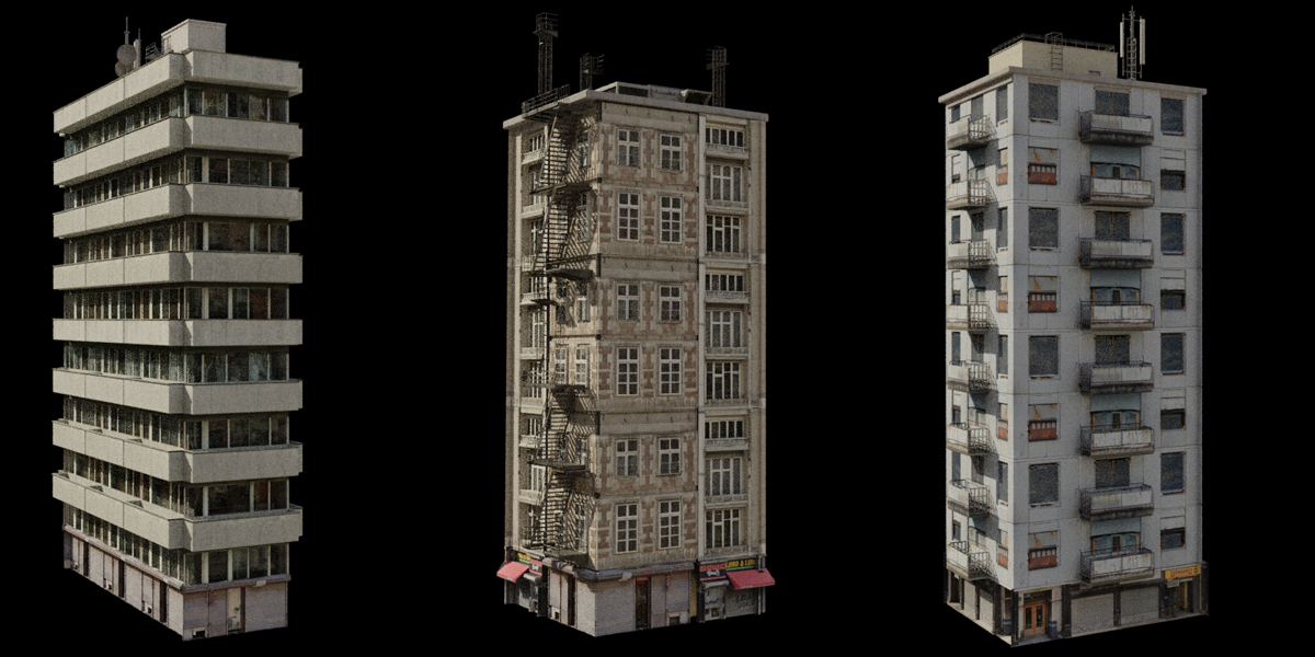 happy_modeling's tweet photo. 50種類の建物に162種類のダクトなどのアセットが含まれているローポリ都市アセットデータがセール価格で9.74ドルと激安価格で販売中です。  

https://t.co/I18b69GuKn 

実際に中身を確認しましたが中～遠景で使えて、アセットなのでBlender以外でMayaやUE5等他ソフトで使う事も出来ます。

 https://t.co/2sN9tcoQba

 #b3d #Blender3d