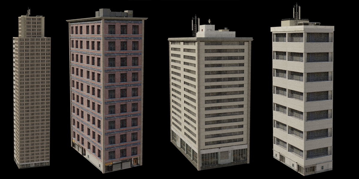 happy_modeling's tweet photo. 50種類の建物に162種類のダクトなどのアセットが含まれているローポリ都市アセットデータがセール価格で9.74ドルと激安価格で販売中です。  

https://t.co/I18b69GuKn 

実際に中身を確認しましたが中～遠景で使えて、アセットなのでBlender以外でMayaやUE5等他ソフトで使う事も出来ます。

 https://t.co/2sN9tcoQba

 #b3d #Blender3d