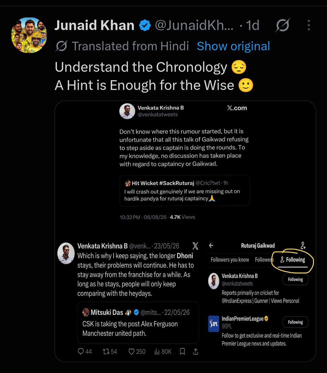 UmeansRUTU31's tweet photo. This guy is obsessed with Ruturaj Gaikwad. 
He's stuck solely in the IPL. He's trapped inside it. https://t.co/veWVPfDCsG