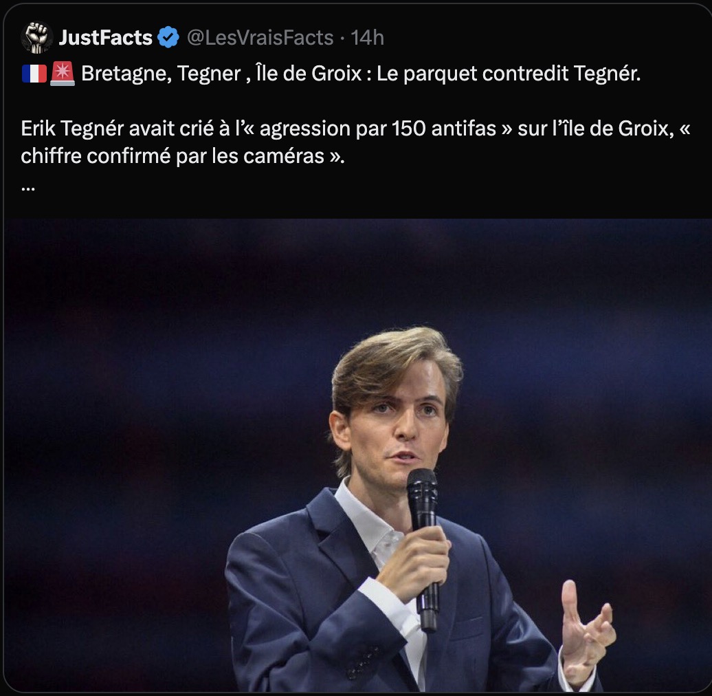 Nain_Portekoi's tweet photo. Bref, la seule chose que les gendarmes appelés à l'aide par Tegner ont constaté c'est qu'il a été ignoble avec eux... Il n'est pas censé faire partie des gens qui soutiennent les forces de l'ordre lui ? https://t.co/gWf8zZVJAz