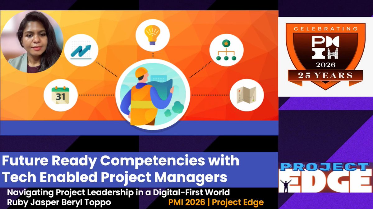 PMIPCC's tweet photo. ๐ Future-Ready Competencies for Tech-Enabled Project Managers | Project Edge โ 25 Years Power Series | Session 19
#PMIPCC Project Edge Session 19 | Emerging Tech by Ruby Jasper Beryl Toppo
๐ฅ https://t.co/babQPLe1vG
#PMIPCC #ProjectEdge #FutureReady #AI https://t.co/2tHQX21qwJ