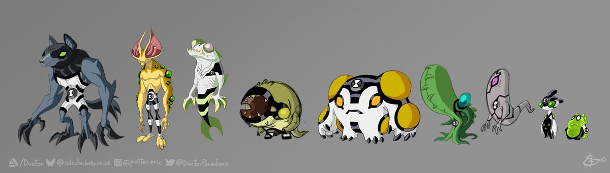 DoctorParadoxo's tweet photo. Just sketching kids versions of some #Ben10 aliens.
There's still a lot of room for experimentation.

#art #fanart #noAI https://t.co/HjF3euo0Rh