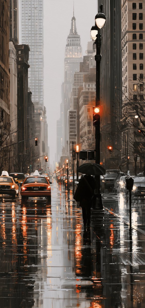 PixelPano's tweet photo. Rainy NYC Nights 🌧️ https://t.co/TyE427KL9Q