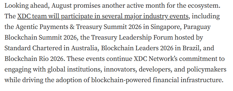 5xTokenIntel's tweet photo. XDC Pulse — July 2026

Institutional adoption, XDC AI, new validators, payment infrastructure, and global expansion, July was a big month for @XDCNetwork.

Read the full update 👇
https://t.co/NoVAVIzpH5
#XDCNetwork #XDC #AgenticAI #RWA #Blockchain https://t.co/OowH2bXyKE