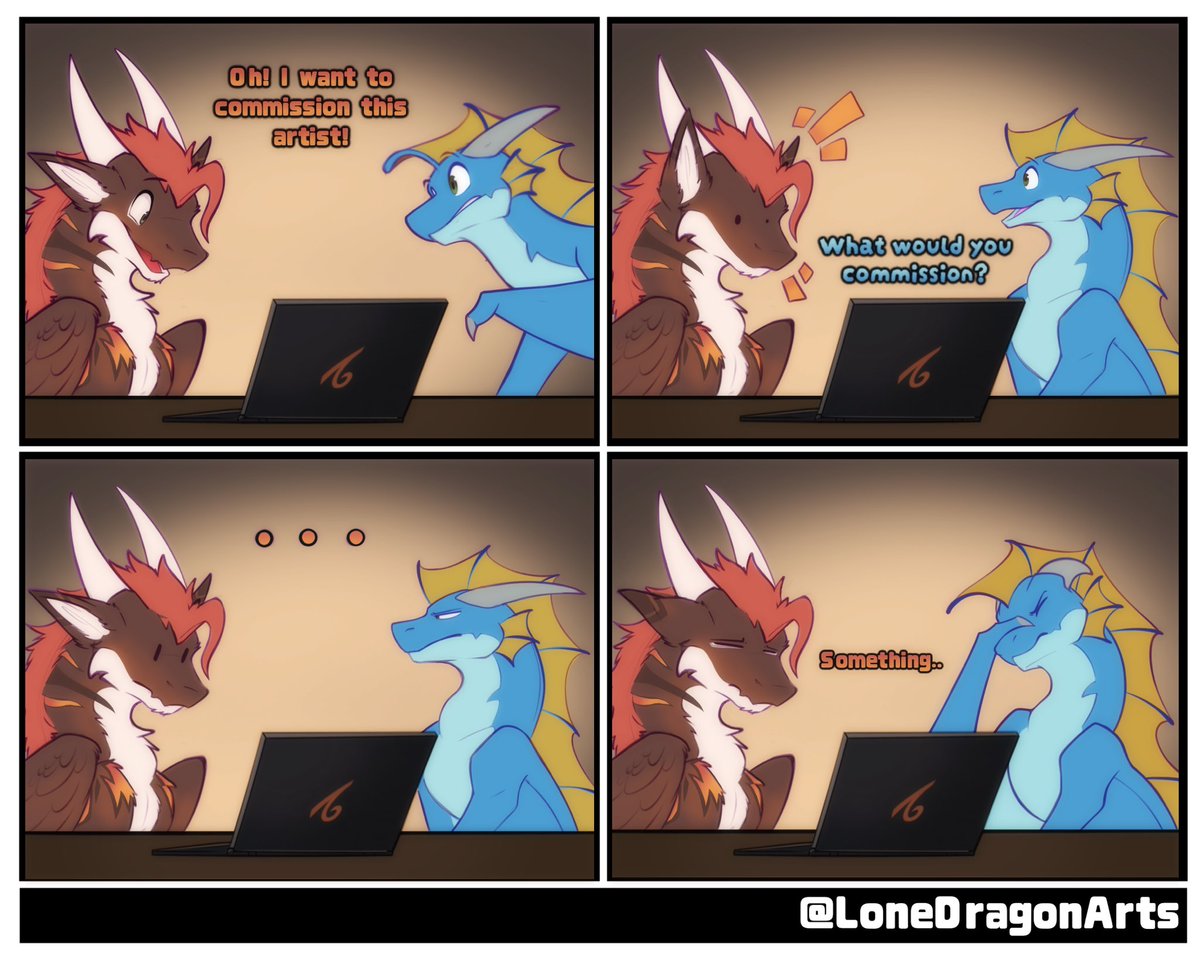 LoneDragonArts's tweet photo. Me every time I see some talented artist, wanting to grab something from them with absolutely no ideas at all of what to get.. https://t.co/AtUNmMeiAz