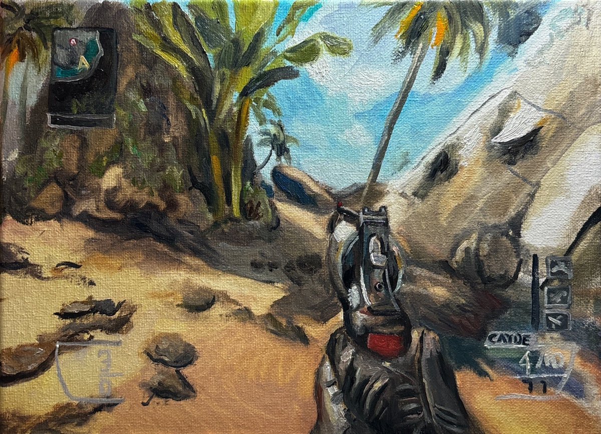 caydeplanet's tweet photo. Here’s an oil painting I made of Cove from Call of Duty, Black ops 2 https://t.co/WfILeaZzMI