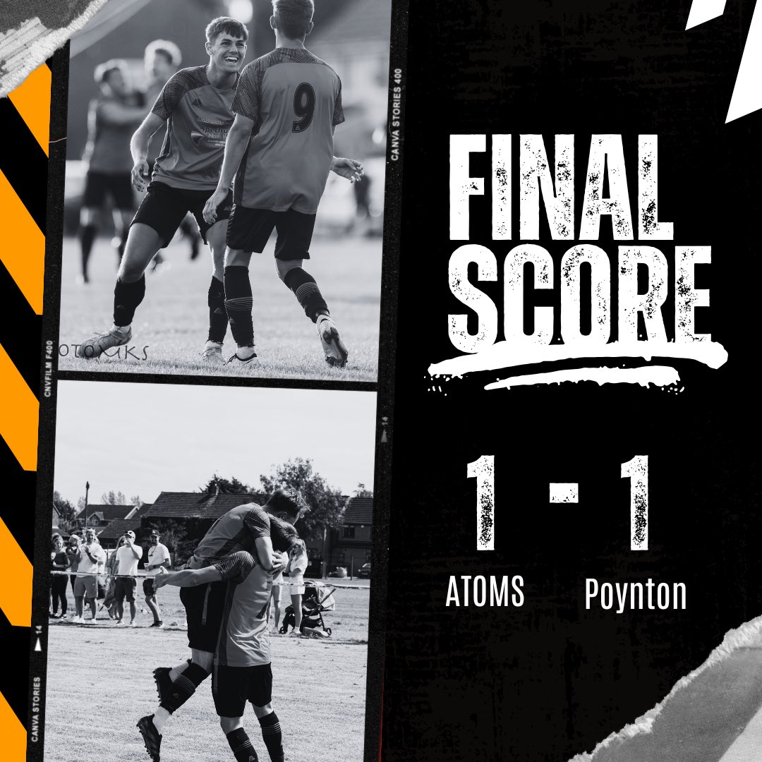 DatenFC's tweet photo. FULL TIME | ATOMS 1–1 POYNTON

A point on the road. 🤝

Ben Wright with the equaliser to make sure we come away with something.

⚽️ Wright

Onto the next. 🟠⚫️ https://t.co/SdixqM4GKu