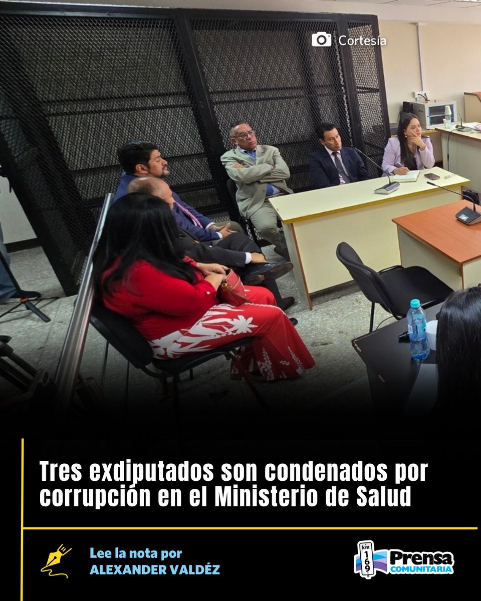 PrensaComunitar's tweet photo. Tres exdiputados condenados por el desvío de Q55 millones 

Los exdiputados Aracely Chavarría, Ronald Arango y Humberto Sosa fueron condenados por el caso de corrupción conocido como “Asalto al MInisterio de Salud”, presentado en 2019 por FECI y CICIG. 

Lee la nota: 
https://t.co/8v586tgUqT