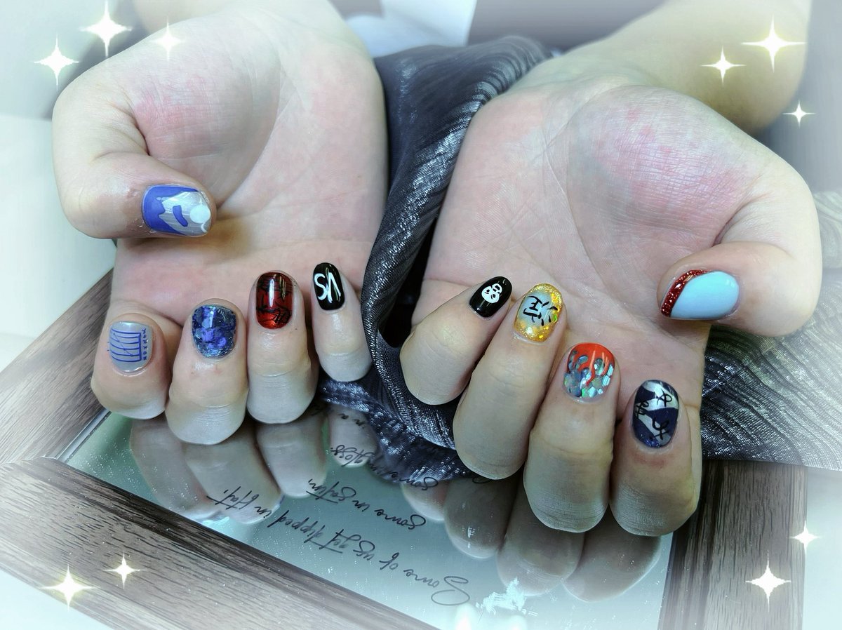 koden56's tweet photo. aketさん（@arakisoma333 ）に頼んで、淀+鴨の痛ネイルを作ってもらったんだ。滅茶苦茶気に入ってる☺️ https://t.co/ykwTZW1hdb
