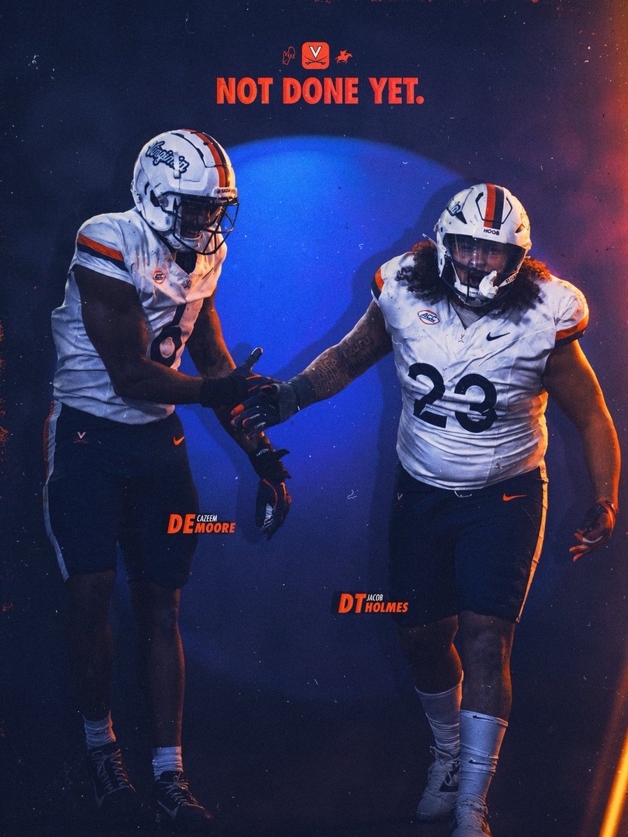 UVAFootball's tweet photo. Jacob Holmes and Cazeem Moore will be integrated into Virginia football preseason activities as the program assesses matters associated with their return.

#GoHoos 🔶⚔️🔷 https://t.co/NaZcrXJ8Xc