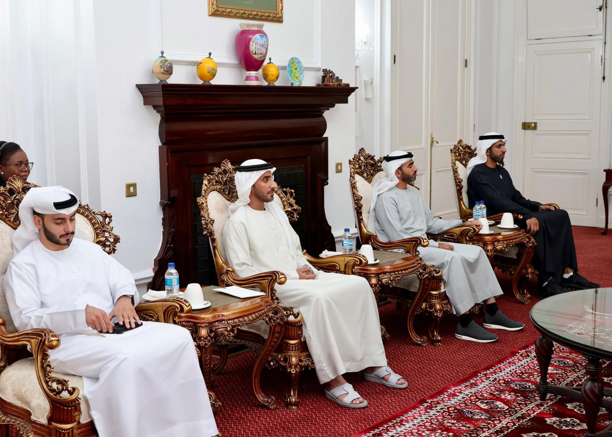 DeptCommsZW's tweet photo. H.E. President @edmnangagwa receives a courtesy call from the United Arab Emirates (UAE) Minister of State for Foreign Affairs, Sheik Shakhbout bin Al Nahyan.

Trade between Zimbabwe and the United Arab Emirates has grown by an impressive 74 percent over the past two years, reflecting the strengthening economic relations between the two countries.

Briefing the media after meeting, the Minister of Foreign Affairs and International Trade, Prof Amon Murwira, said the growth in trade was a positive indication of the deepening bilateral relations.

The Minister said Zimbabwe was looking forward to the completion of a partnership agreement with the UAE, which is expected to be concluded within the next few weeks.

He said the agreement will further consolidate cooperation between the two countries and create opportunities for increased trade, investment and economic partnerships.
