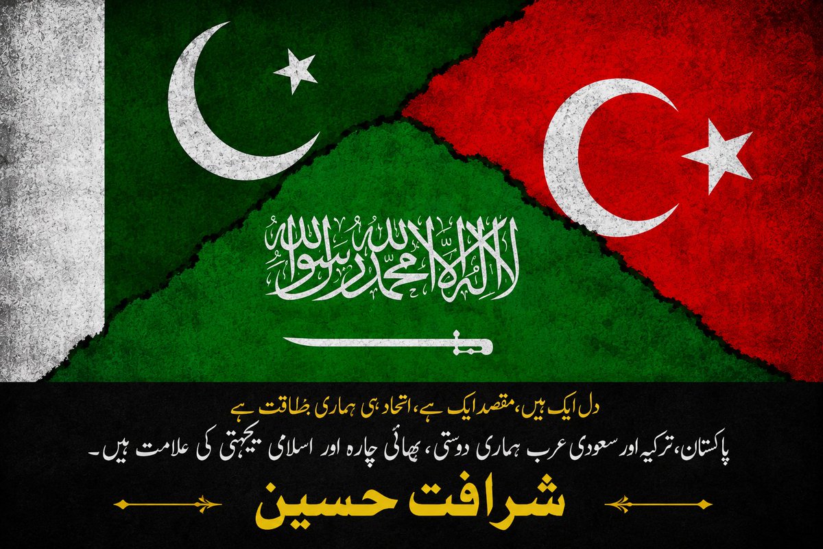 SharafatQu54886's tweet photo. A truly commendable and welcoming gesture that reflects brotherhood mutual respect and the enduring bonds among PakistanTurkiye and Saudi Arabia Such positive expressions of unity are deeply appreciated and deserve admiration❤️🇵🇰🇹🇷🇸🇦 https://t.co/6djdy2peuY