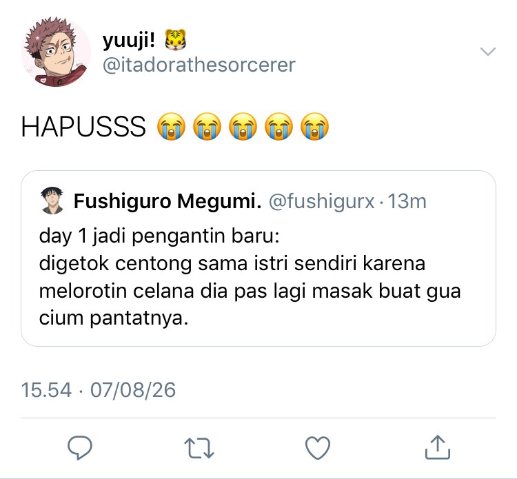 wuwunhanten's tweet photo. Fushiita few tweets au.

— yuuji dan megumi jadi pengantin baru. https://t.co/k1OAcvcldt