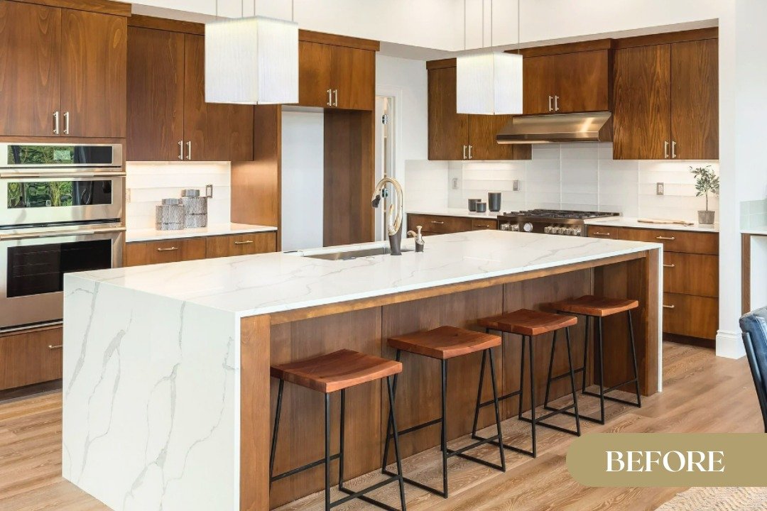 Decorilla's tweet photo. From dated wood tones to a fresh modern kitchen 🤍 This makeover brings brighter finishes, cleaner lines, and a space made for everyday moments. https://t.co/9RzMGaBEmu