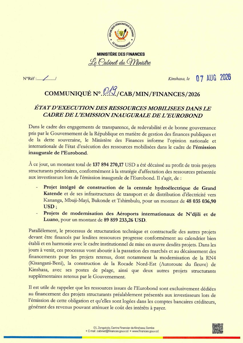 dieudo_ntumba's tweet photo. L'histoire retiendra les œuvres et non les bruits.  bonne gouvernance, transparence, recevabilité et financement des projets structurants ! https://t.co/41lOmLx0sj